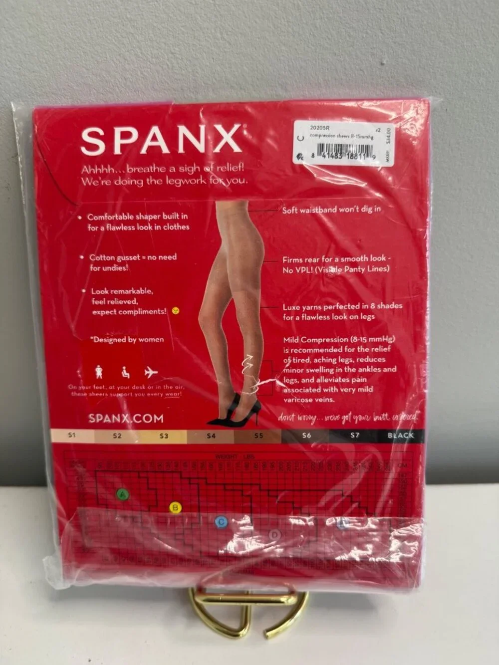 Spanx Firm Believer Sheers Compression Tights Size C Shade S2 8-15mmHg Nude 20 D